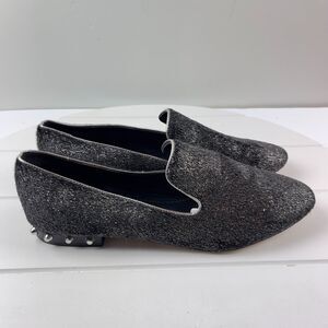 Marc Fisher Women's Size 9.5 M Shoes Abree 3 Studded Slip On Loafers Pewter